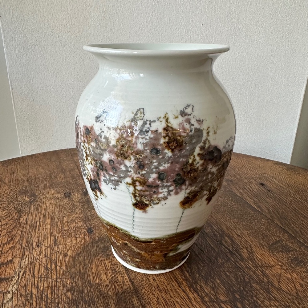 Vintage Joseph Panacci Studio Pottery Vase Canadian art Signed Dated 1983